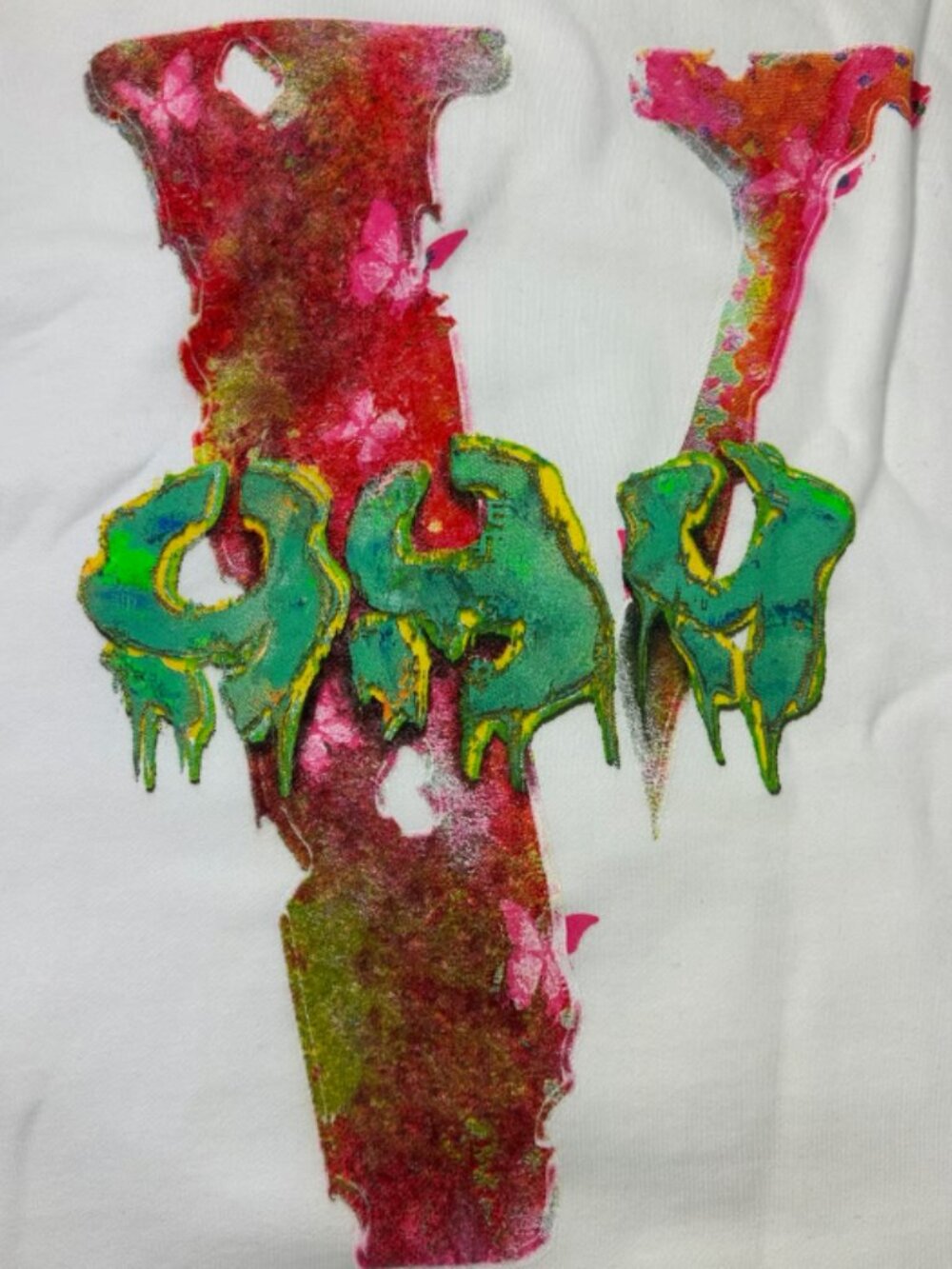 Vlone X Juice Wrld Acid White Hoodie